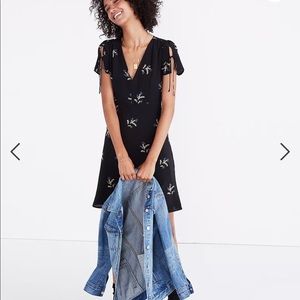 Madewell Silk Poppy Dress in True Botanical